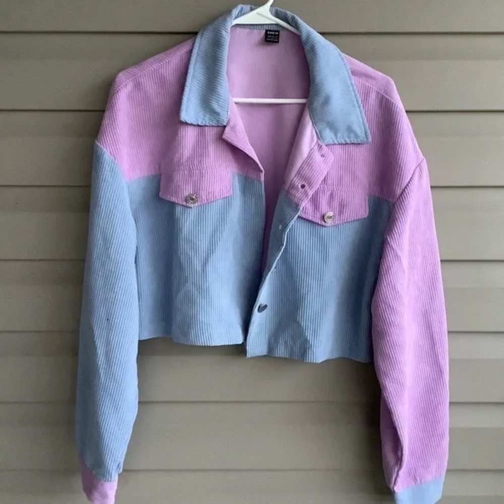 Pink and Blue Corduroy Jacket